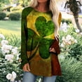 thumbnail image 5 of Baqcunre T Shirts for Women,Saint Patricks Day B Print Large Loose Round Neck Long Sleeve T Shirt Top,St. Patrick's Day Shirts for Women Womens Tops,Graphic Tees for Women S-XXL, 5 of 5