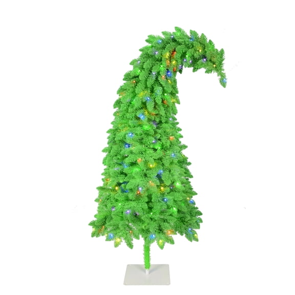 Christmas Tree Curvy Green Flocked 5ft