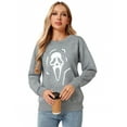 thumbnail image 6 of Cogild Spooky Scream Face Halloween Festival Sweatshirt for Womens Cozy Hollwenns Graphic Pullover Sweatershirts for Womens, 6 of 7