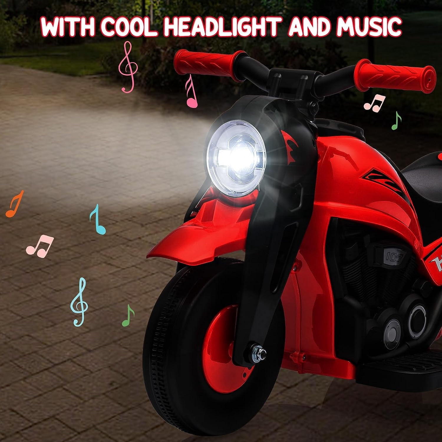 NEILA 6V 15W Kids Motorcycle with Bubble Function Battery Powered Ride on Motorbike Toy With LED Headlights, Music, 3 Wheels Kids Ride On Bubble Motorbike,for Kids Ages 3+ Boys Girls Red