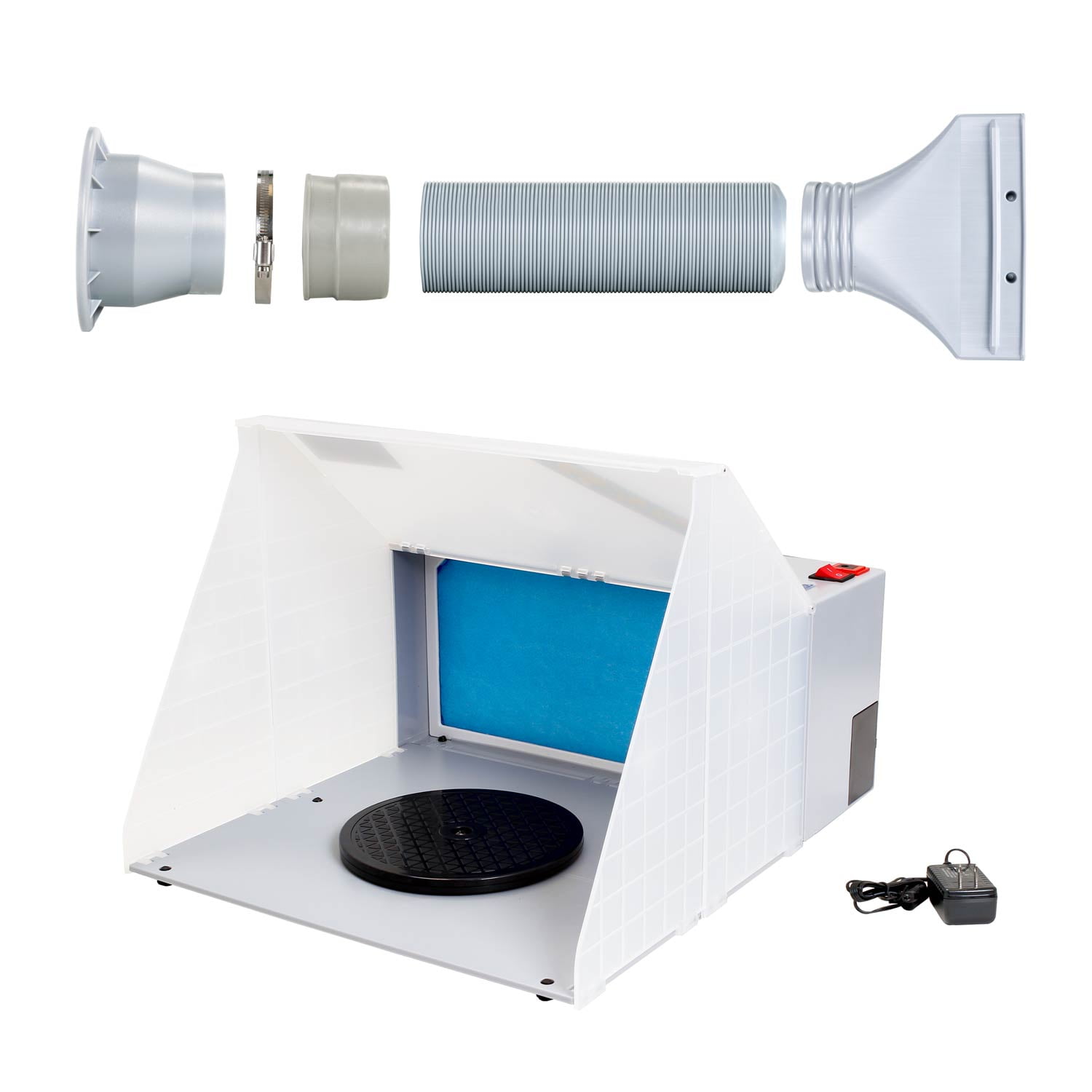 Portable Hobby Airbrush Paint Spray Booth Kit Exhaust Filter Extractor