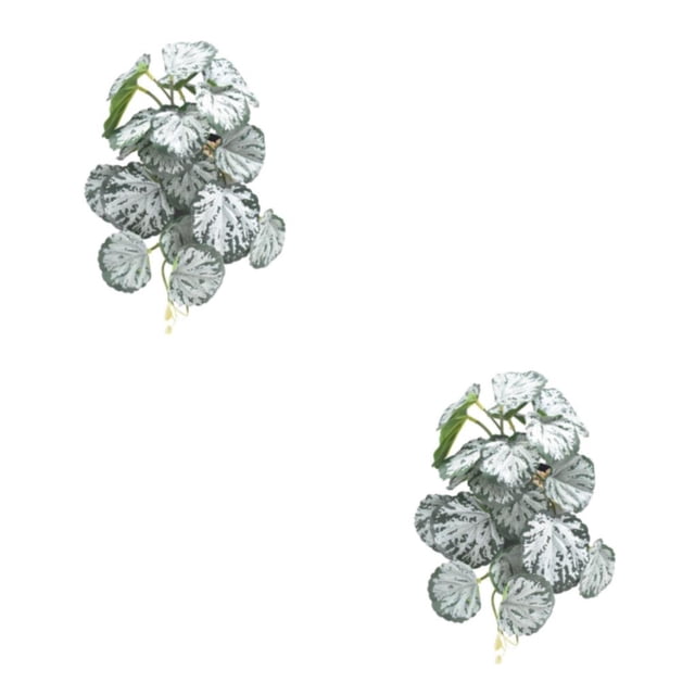 Yuarrent Plantas artificiales vibrantes para terrarios - Ilumina el espacio habitable Amplia aplicación Plantas artificiales Begonia Blanca 2Conjunto