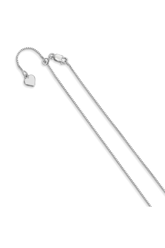 Leslie's 925 Sterling Silver Adjustable .85mm Box Chain; 30 inch; Lobster Clasp; for Adults and Teens; for Women and Men