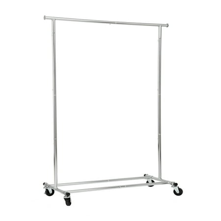 OYE Folding/Collapsible Clothing/Garment Rack 250 lbs Heavy-Duty Rolling Clothes Organizer Rack Chrome