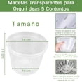 thumbnail image 3 of Macetas de Orquidea, Paquete De 5 Macetas de Vivero de Plástico Transparente para Kit de Orquídeas con Agujeros y Platillos, para Interiores Y Exteriores Plantas Flores, 3 of 4