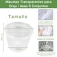 thumbnail image 3 of Macetas de Orquidea, Paquete De 5 Macetas de Vivero de Plástico Transparente para Kit de Orquídeas con Agujeros y Platillos, para Interiores Y Exteriores Plantas Flores, 3 of 4