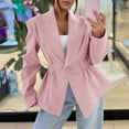 thumbnail image 4 of Long Jacket for Women, Pleated Waist Buttoned Loose Suit Jacket, 4 of 9