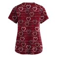 thumbnail image 3 of Garbnen Valentines Scrubs Plus Size Heart Printed Short Sleeve V Neck Women's Work Shirts with Pocket Stretch Nursing Scrubs for Women S-5XL, 3 of 3