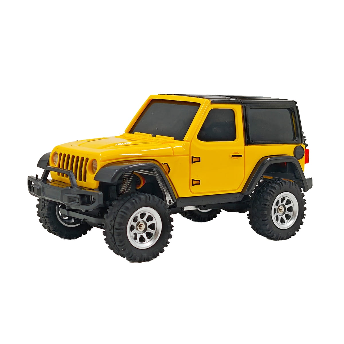 RC Off-Road Rock Crawler, 1/36 Scale 2.4G 4WD Full Proportional RC Climbing Car Model with Realistic LED Lights, Long Battery Life, RTR Hobby Collectible Model for Adults Hobbyists (Yellow)