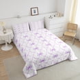 thumbnail image 4 of Bowknot Comforter Set Twin Bow Knot Bedding Butterfly Knot Bow Tie Bedding Comforter Sets Aesthetic Coquette Bedroom Decor Geometric Cartoon Purple Duvet Insert, 4 of 7