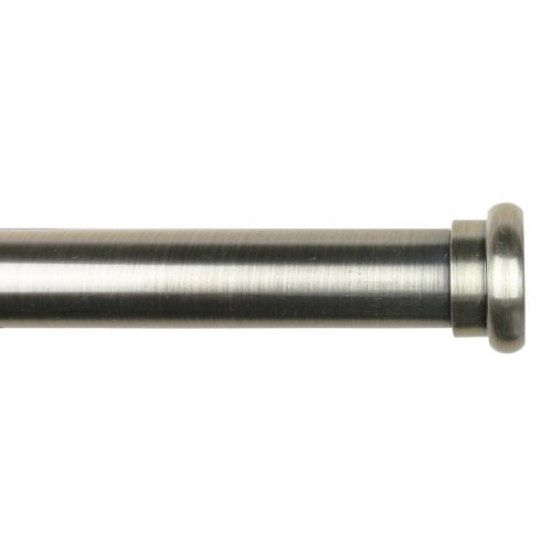 Urbanest 1" Button Adjustable Curtain Rod, 84"-120", Brushed Steel