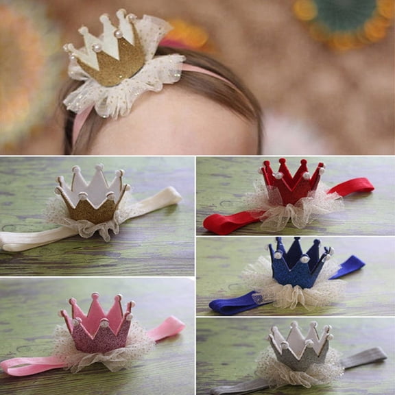 batmeuy Cute Kids Baby Girl Toddler Lace Crown Hair Band Headwear Headband Accessories
