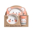 thumbnail image 1 of 5Pcs/Set Bamboo Kids Dinnerware Set - Children Dishes - BPA Free Food Plate Bowl Cup Spoon Fork Set Dishware  Cartoon Tableware - Lion, 1 of 8
