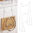 thumbnail image 4 of Fugacal Pot Lid Organizer,Pot Lid Holder,Wrought Iron Cabinet Door Mount Pot Lid Organizer Cutting Board Holder Kitchen Cookware Storage, 4 of 7