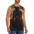 thumbnail image 2 of Balery Sunset Western Cowgirl Camisetas sin mangas para hombre, absorbe la humedad y protege contra el mal olor.-Large, 2 of 7