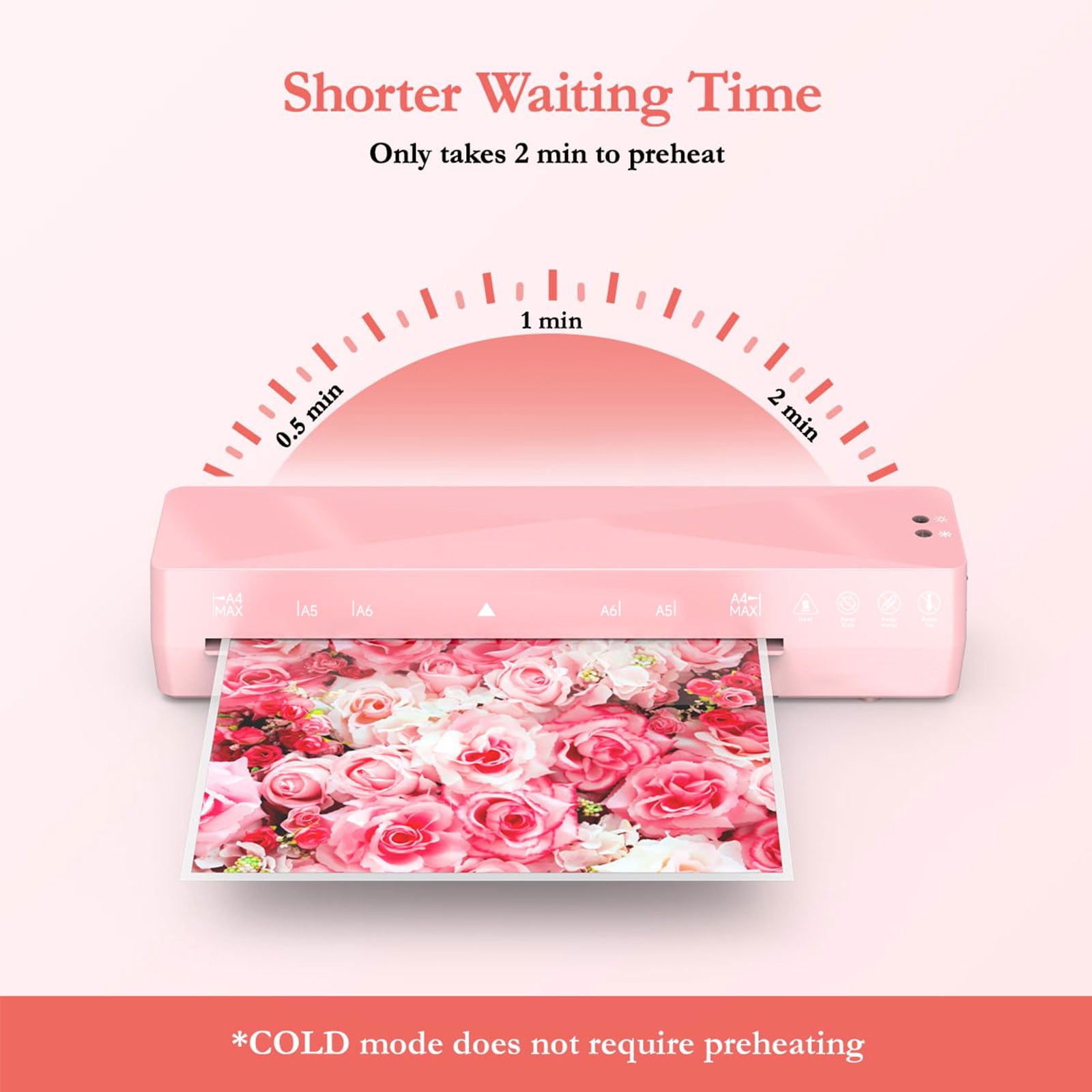 A4 Thermal Laminator 9'' Laminate Machine with 10 Pcs Laminating Pouches