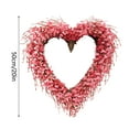 thumbnail image 3 of 20 Inch Valentine's Day Heart Shaped Floral Wreath - Artificial Spring Summer Wreath, Pink Blossom & Berries Design for Front Door Window Wall, Wedding Festival Home Decor, 3 of 6