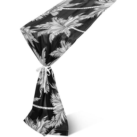 

Hyjoy Table Runner Black Palm Tree Machine Washable Non-Slip Farmhouse Table Runners for Dinner Party Holidays Home Decor 13 x 70 Inch