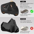 thumbnail image 3 of Cubierta impermeable para motocicleta, cubierta de tela resistente al desgaste para todas las estaciones, protección UV para exteriores e interiores, 210D, 3 of 5