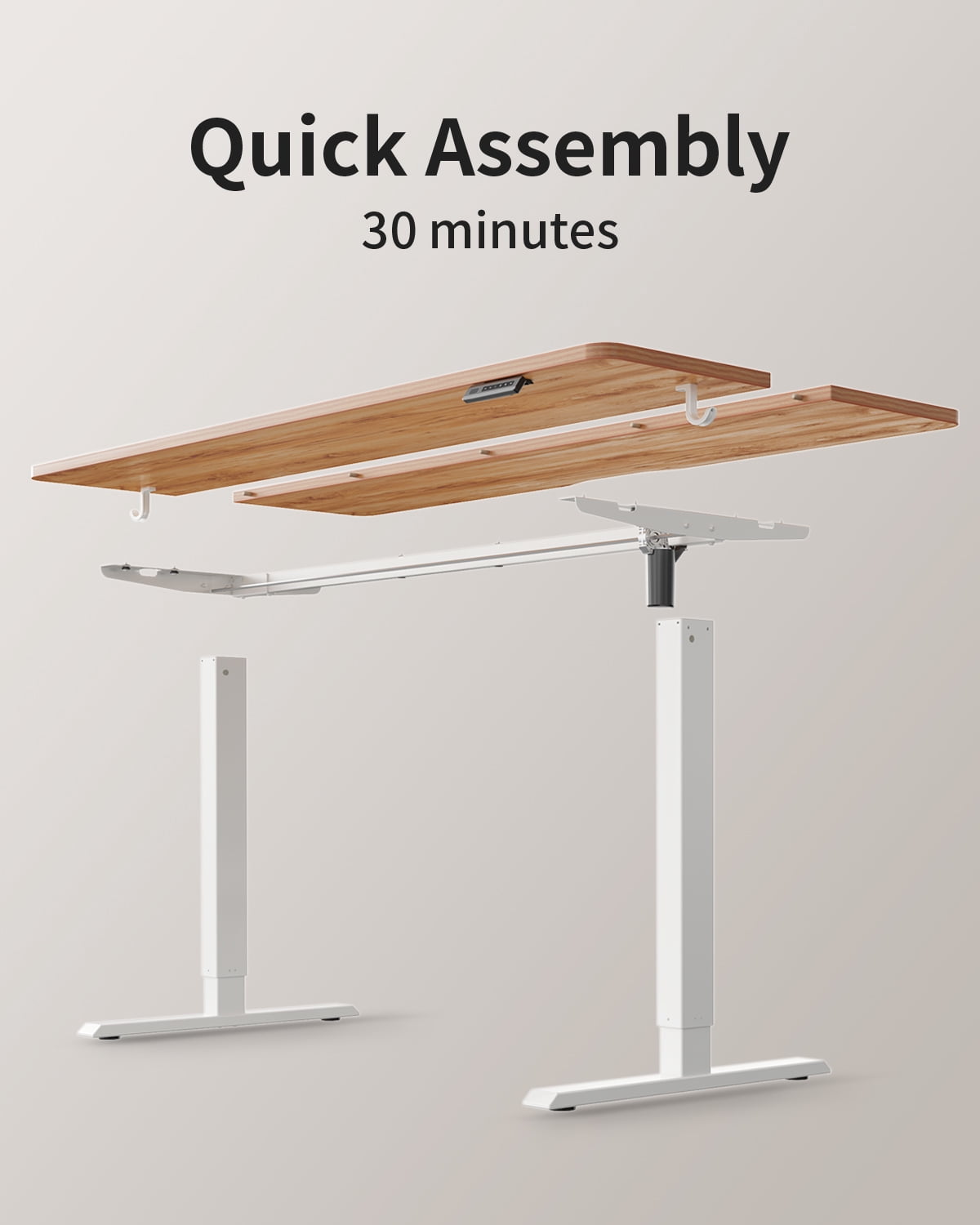 DESINO 40x24 inch Electric Standing Desk, Height Adjustable Sit Stand Desk with Memory Presets, Ergonomic Home Office Computer Desk with Anti-Collision, Light Rustic Brown