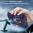 thumbnail image 4 of SaniMore for iPhone 12 Pro Max Stand Case, Slide Camera Cover 360 Degree Rotating Kickstand Magnetic Car Mount Hybird Tri-layer Rugged Shell Military-grade Shockproof Anti-drop Cover, Purple, 4 of 10