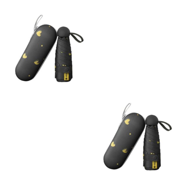 Advancent Materiales de sombrilla portátiles y bloqueo eficiente para sombrilla unisex con paraguas de caja Love Black 8 amor negro ocho 2Conjunto