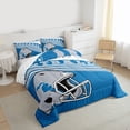 thumbnail image 3 of jejeloiu Boys Ball Sport Queen Comforter Set,Gray Rugby Helmet Bedding Comforter Set For Football Gamer Reversible 3-Piece, 3 of 8