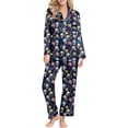 thumbnail image 2 of Miorin Under $15 Halloween Pajamas Women Button Long Sleeve Tops Matching Cute Long Pants Fall Pjs Sets 2026 Pumpkin Print Soft Sleepwear Lounge Sets, XL, 2 of 5