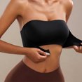 thumbnail image 6 of Ohufall Women's Bras Solid Color Strapless Front Closure Push Up Bandeau Bra with Seamless Wireless Fit Everyday Underwear,30A-42F, 6 of 6