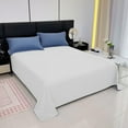 thumbnail image 5 of Breathable Cotton Twin Flat Sheet Only - Super Soft - Percale Top Sheets - Twin Flat Sheet Sold Separately - Breathable, Cool & Crisp White Sheets Only(47"*90.5",White), 5 of 6