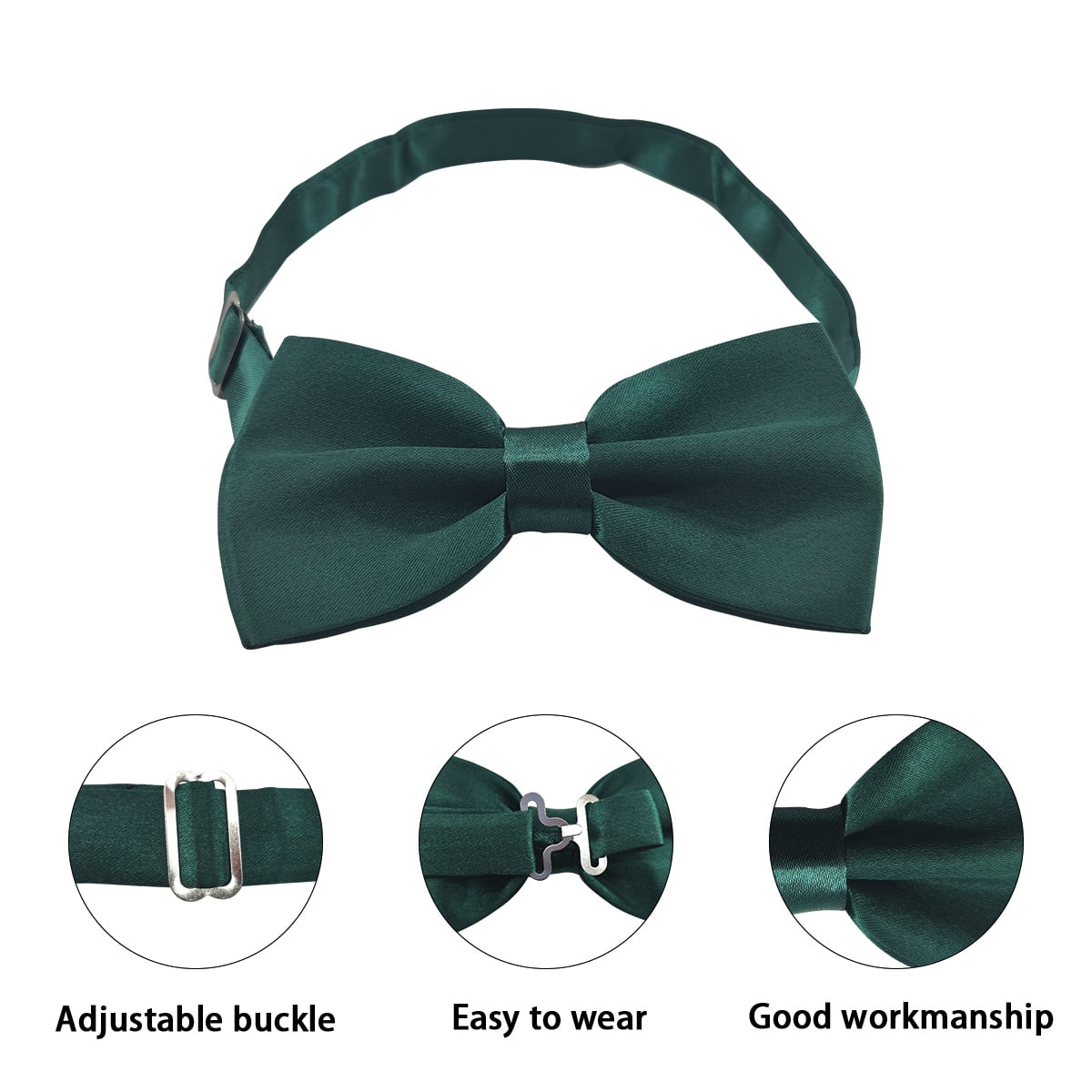CLASSIC ADJUSTABLE PRE-TIED Bow Tie For Men & Women Plain Dickie Bowtie Wedding £3.29 - UK