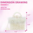 thumbnail image 2 of Zhengup Women Pearl Purse,Evening Bags, Artificial Pearl Clutch, Square Feather Handbags, White Purse for Party Wedding Travel, 2 of 6
