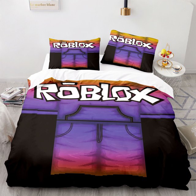 Juego de tres piezas de impresión Digital 3D Roblox, funda de edredón circundante, funda de almohada, ropa de cama para niños y niñas