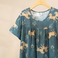 thumbnail image 4 of Chemise de Nuit pour Femmes, Manches Courtes à Col Rond Imprimé, Robe d'Allaitement, Rayonne Spandex Douce, Robe de Détente Longueur Genou, 4 of 5