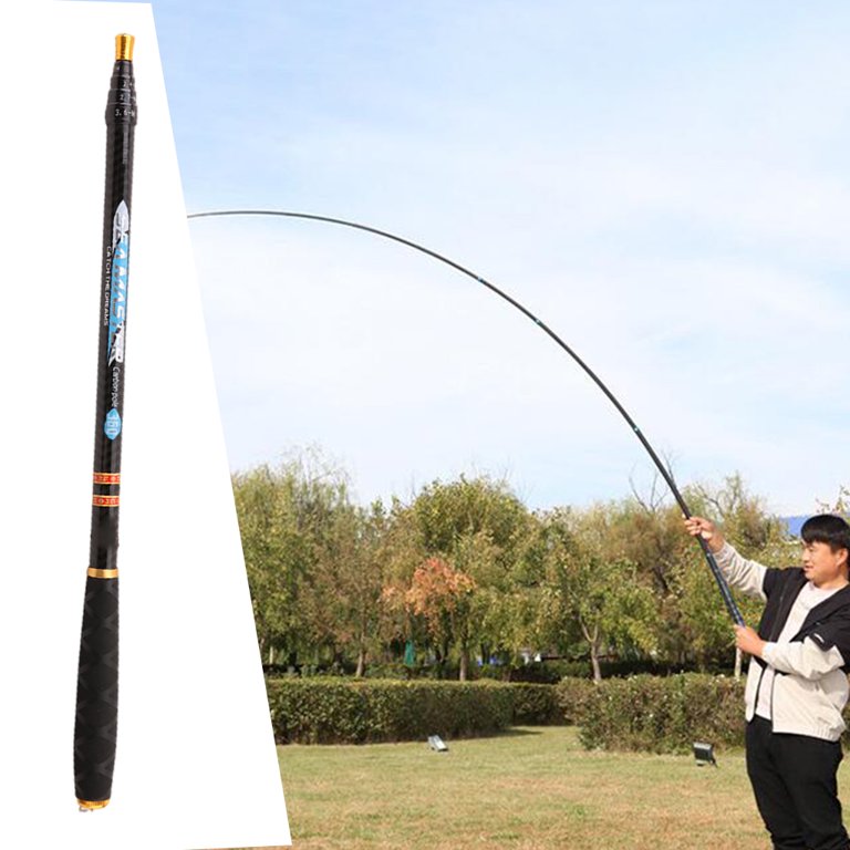 3.6m/4.5m/5.4m/6. Telescopic Fishing Rods Fishing Pole .5M, Size: Black 4.5m
