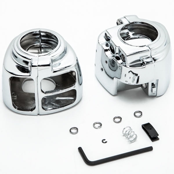 Krator Chrome Handlebar Switch Housings Control Cover Kit Compatible
