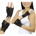 thumbnail image 3 of ToBeInStyle Women's Floral Lace Fingerless Gloves - One Size - Black, 3 of 3