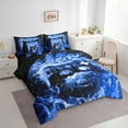 thumbnail image 3 of jejeloiu Neon Gamepad Bedding Comforter Set 7-Piece,Modern Game Console King Bedding Sets,Blue Gaming Bed Sheets For Boys Kids,Super Cozy Bedroom Decor Reversible, 3 of 8