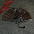 thumbnail image 4 of Ancient Folding Fan 7 Inches Traditional Hand Fan Tassel Decor Photography Fan Portable Opening Closing Fan Summer Cooling Home Decor Fan(E), 4 of 6