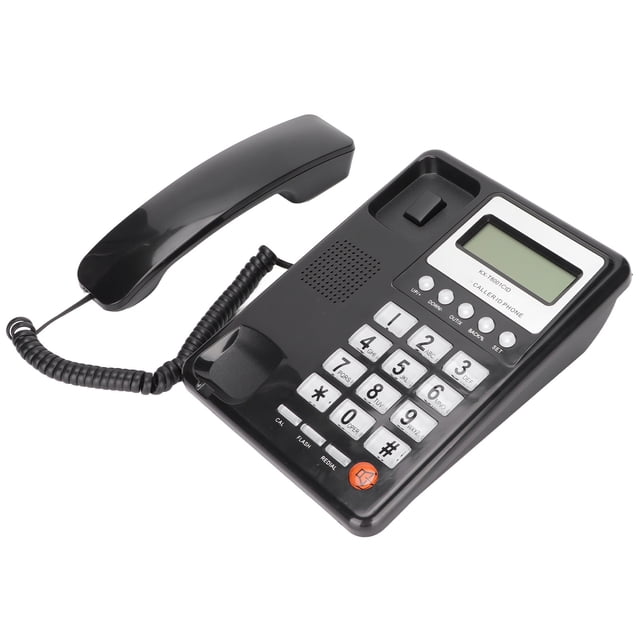 Teléfonos Fijos, Pantalla De Identificación De Llamadas Multifunción De Teléfono De Oficina Para El Hogar OTVIAP Negro