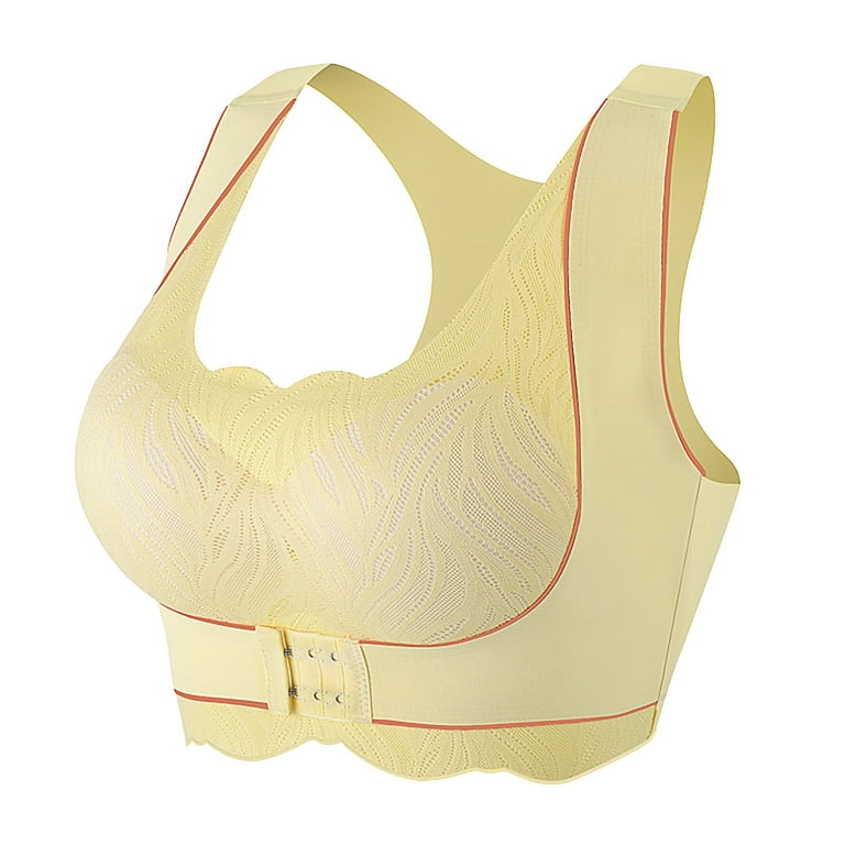 PMUYBHF Female Push up Bra Plus Size Women Women's Two in One Front Button  Underwear Without Steel Ring Push up Adjustable Sports Comfortable Seamless