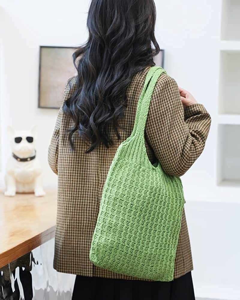 CoCopeaunts Women's Shoulder Handbags Hand crocheted Bags large Shoulder Shopping Bag tote bag aesthetic cute tote bags