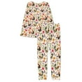 thumbnail image 6 of FOR U DESIGNS Flower Roosters Pajamas Sets for Women Long Sleeve Crew Neck Tops Set of 2 Size XS Sleepwear Long Pants with Pockets for Women Nightwear Winter, 6 of 6