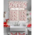 thumbnail image 4 of Valentines 3 Piece Kitchen Curtains Tiers and Valances Set Red Love Heart Window Curtains Set Romantic Decor Rod Pocket Valance for Kitchen Bedroom Living Room Valentines Decor 54 x 24 in, 4 of 6