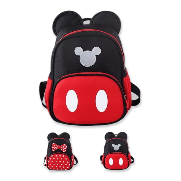 Minimochila MOMODEER, bolsa roja con dibujos animados, orejas de ratón, con forma de lazo