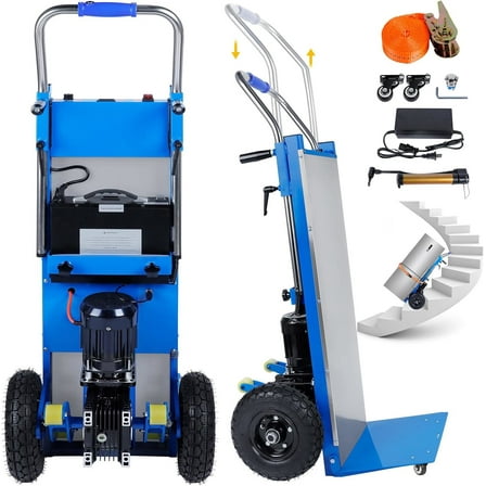 Joreek Electric Stair Climbing Dolly 1200W Powered Stair Climbing Hand Trucks 880lbs Max Capacity Electric Dolly for Stairs with 4M Safety Rope