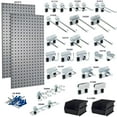 thumbnail image 2 of Triton Products LB18-GKit (2) 18" W x 36" H x 9/16" D Gray Steel Pegboards with28 Hooks and 2 Bins, 2 of 8