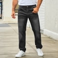thumbnail image 6 of MXALUOB Men's Straight Leg Jeans Classic Regular Fit Button Closure Denim Pants Full Length Fashion Trousers with Pocket Outdoor Daily Wear, 6 of 6