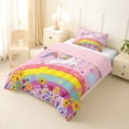 thumbnail image 2 of Manfei Dreamy Unicorn Pattern Twin Comforter Sets,Kawaii Flowers Bedding Set,Pink,Pink Reversible,2-Piece,1 Comforter and 1 Pillowcase, 2 of 7