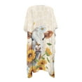 thumbnail image 5 of DISNIMO Sunflower Daisy Cow Print Women's Bikini Swimsuit Cover Ups Kimono Cardigan Long Beach Coverup Casual Loose Comfort Bathing Suit Cover Up for Vacation, 5 of 6